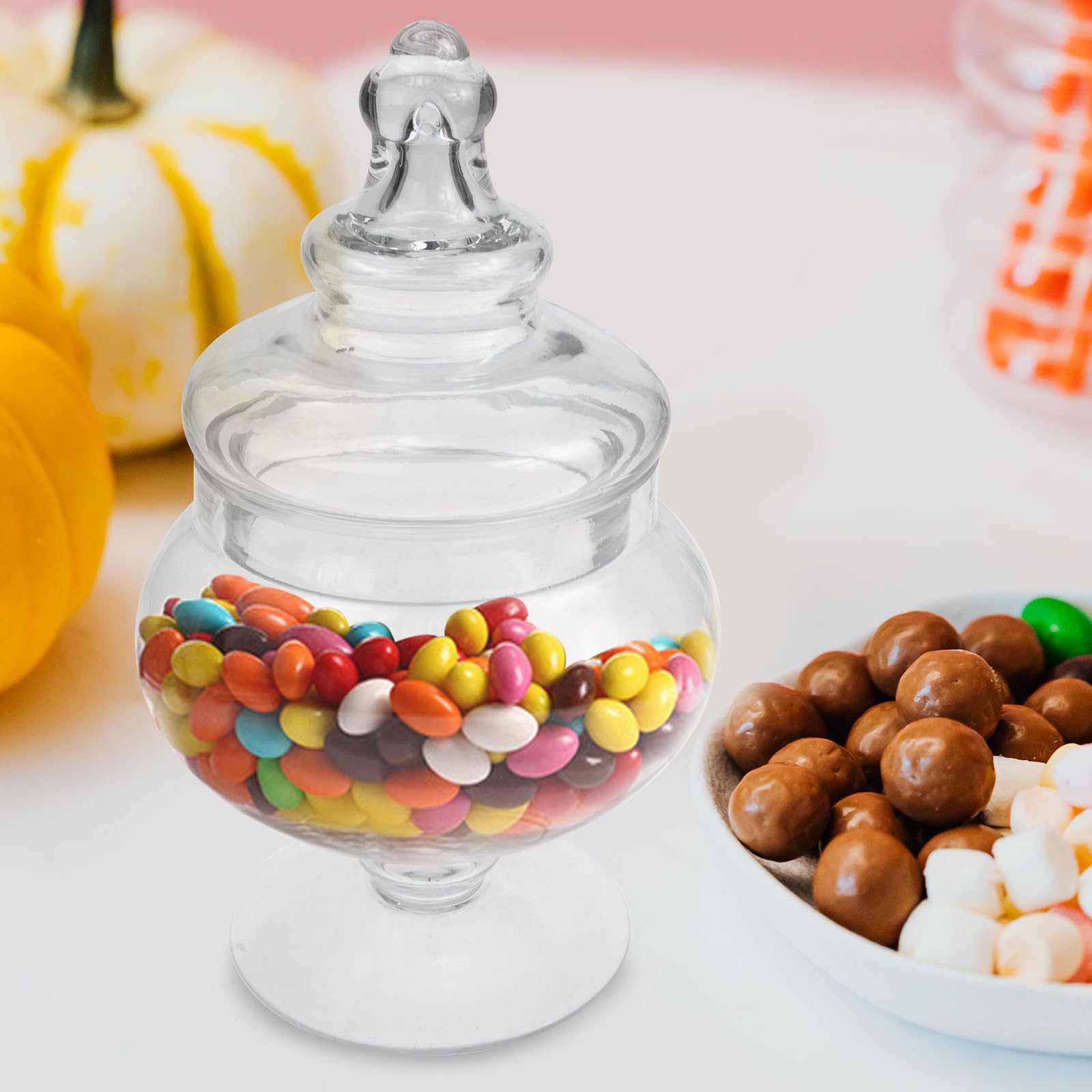 CALLARON Bonbonnière en Verre avec Couvercle, Pot de Rangement pour Bonbons et Épices, Décoration Élégante Cuisine et Restaurants, Forme Élégante et Pratique