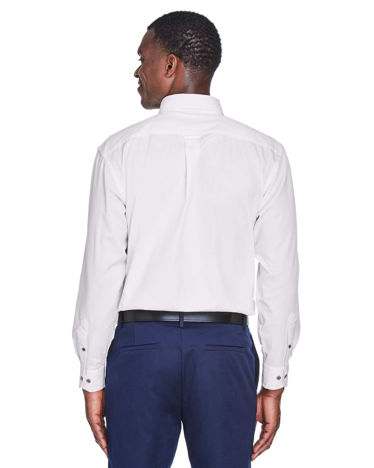 Harriton Mens Long-Sleeve Twill Shirt with Stain-Release (M500)