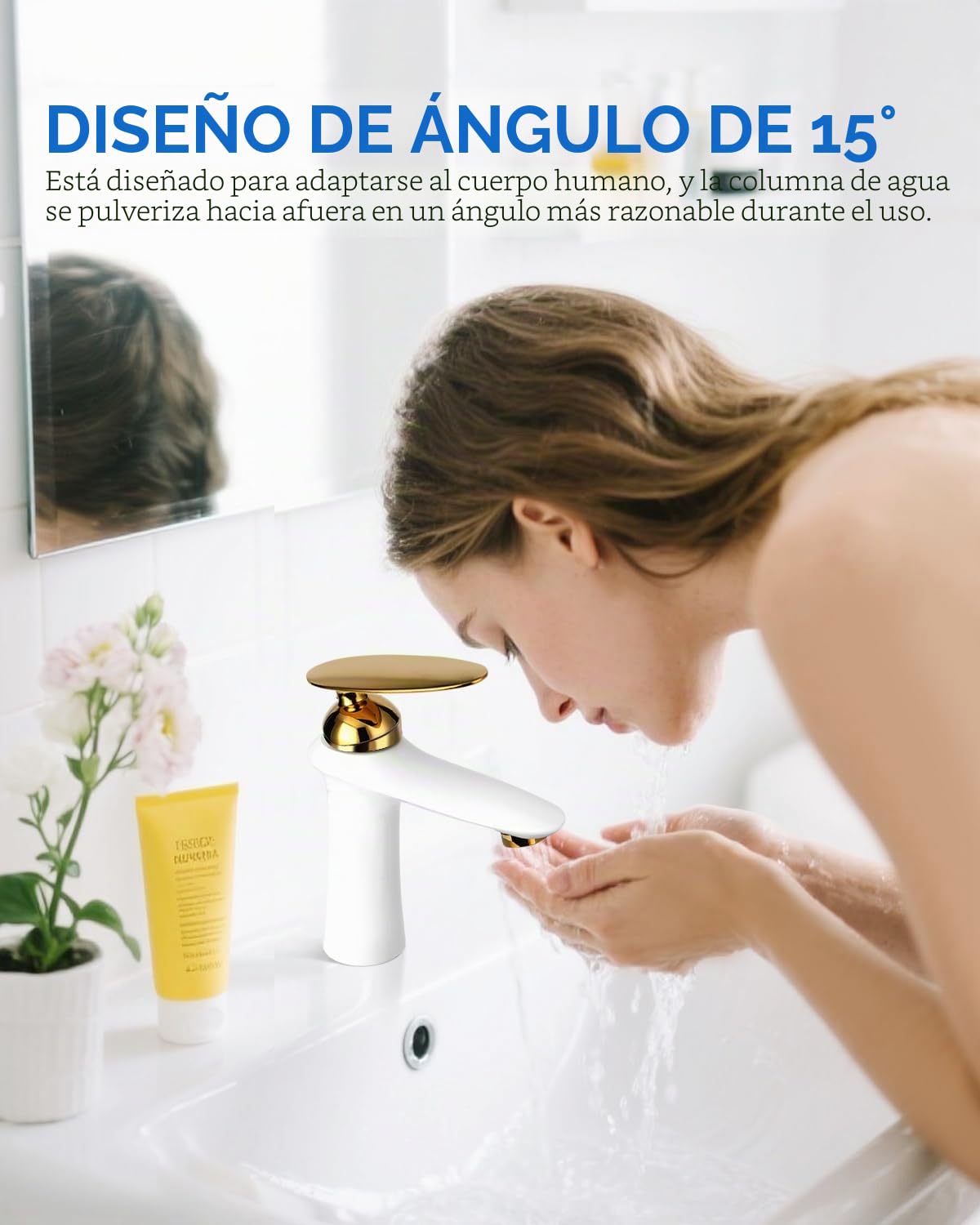 Grifo de Baño,Ggrifo Lavabo Dorado Grifo de Lavabo de Latón Antiguo,Grifo de Agua Caliente y Fría Mezclador Fregadero