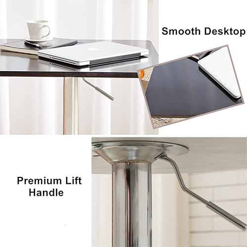 Miniatura 5 de Mesa de bar cuadrada Mesa de pub Mesa de alta altura ajustable con patas y base de acero inoxidable Contador de barra de 23.6 × 23.6 pulgadas