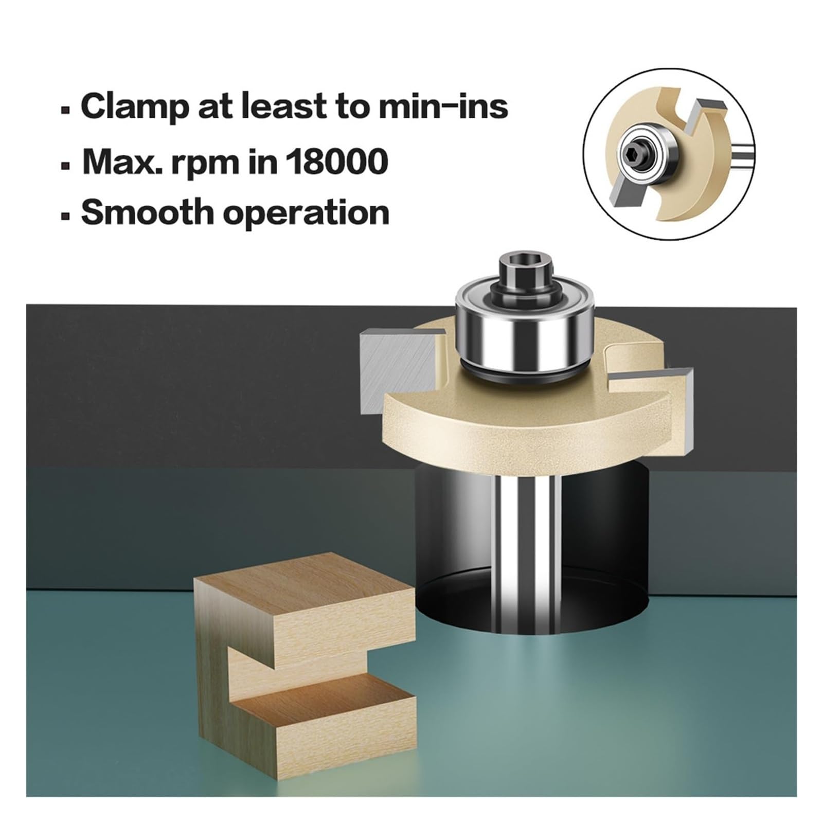 Fresa a T con doppio cuscinetto, gambo da 1/4 o 6 mm | Fresa a 2 taglienti con inserti in metallo duro per legno e MDF(10pcs 6mm)