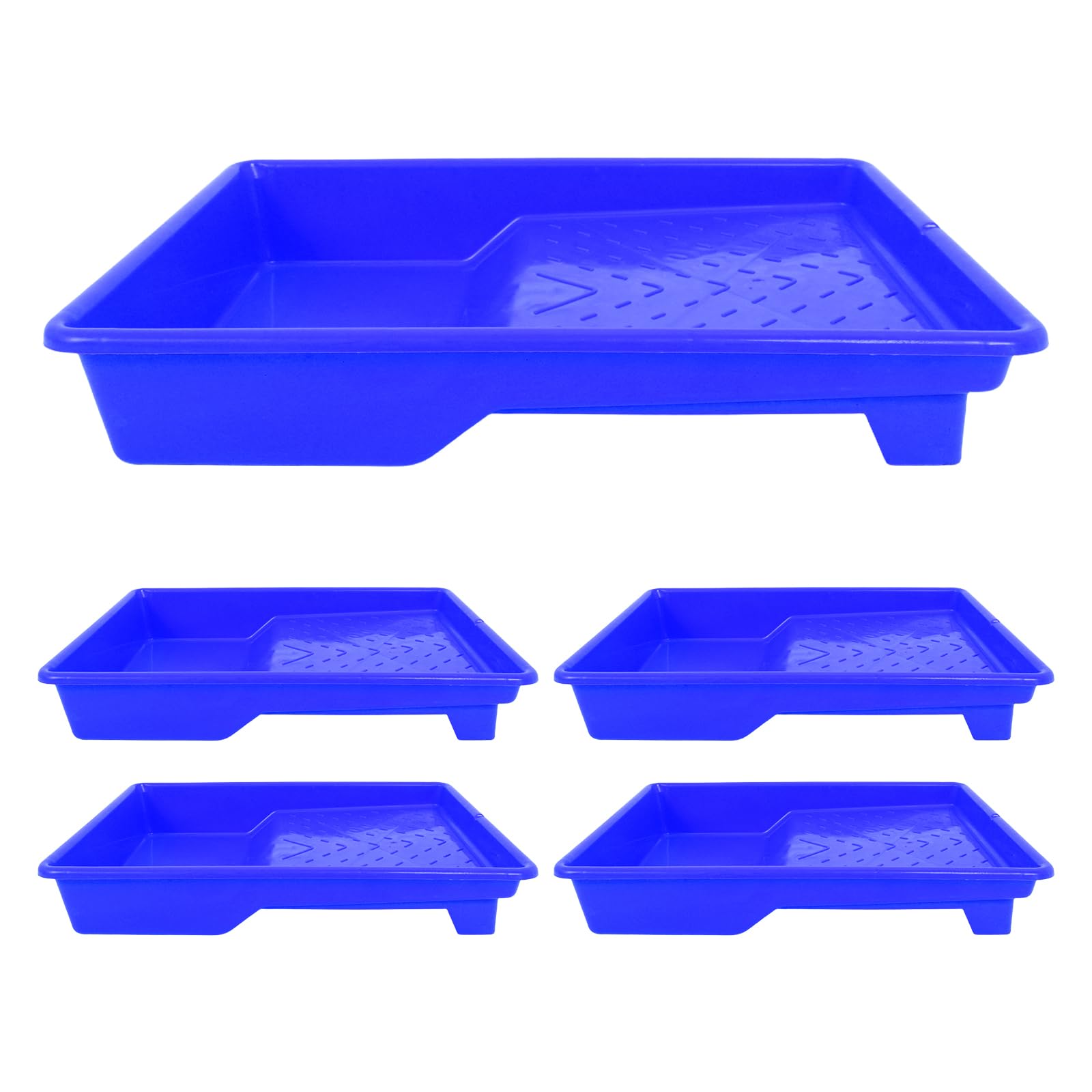 DOITOOL 5 plastikowych tacek na wałki malarskie: Wielokrotnego użytku tacka do farb – tacka do mieszania kolorów do projektów DIY, malowania ścian, artykułów do remontu domu, 14,5 x 11 x 2,2 cala