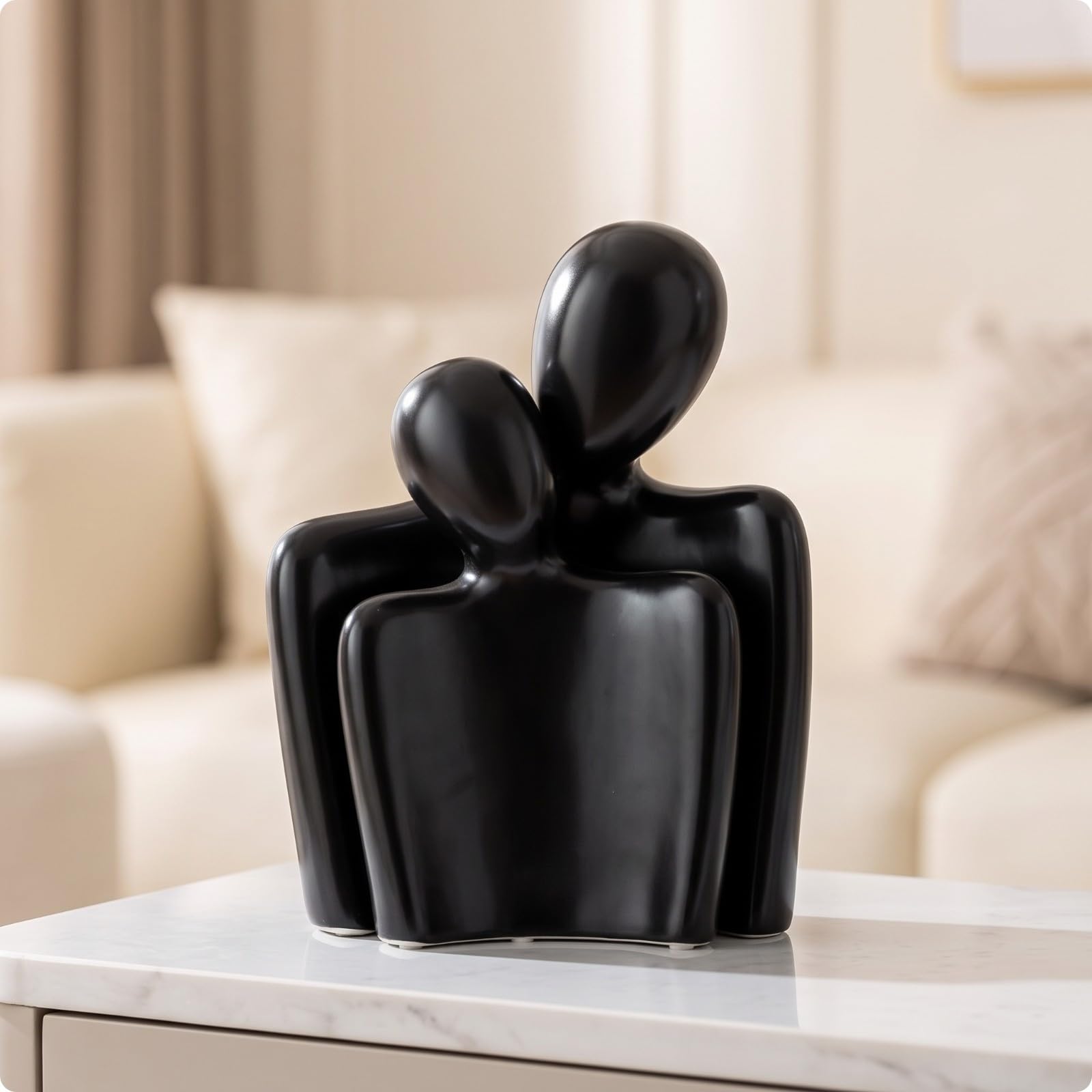 LOVIVER 2 Piezas Figura Conceptual Resina | Figura Amantes, Morno, Escultura con Tema, para Oficina, Recibidor, Parejas,