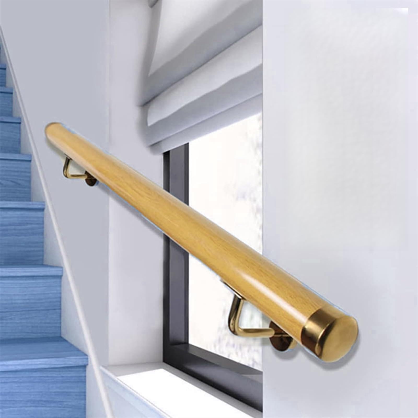 Rambarde d'escalier en bois pour sécuriser la maison, rampe ronde murale pour marches intérieures