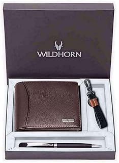 wildhorn Gift Hamper for Men I RFID Protected Leather Wallet, Keychain & Pen Combo Gift Set I Gift for Friend, Boyfriend,Husband,Father, Son etc (Brown M)-picture-21