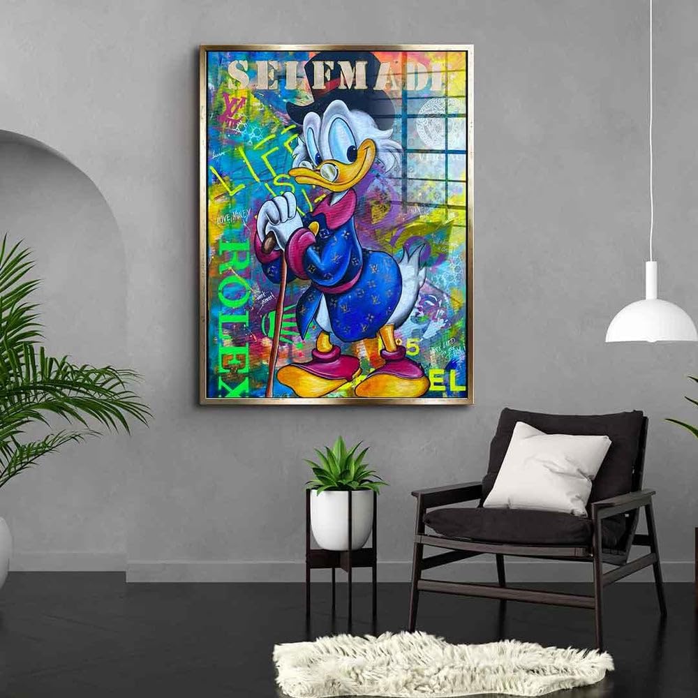 Magic Canvas Art Dagobert B8324 - Stampa artistica da parete, 1 pezzo, motivo: Duck Problems Pop Art, materiale: poster senza cornice, dimensioni: 80 x 40 cm