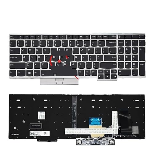 ThinkPad E580/E585/E590/E595/T590/P53S/L580/L590/P52/P72/P53/P73 P73 01YP640 US/SP/RU pm[gp\RL[{[h(US Silver Backlight)