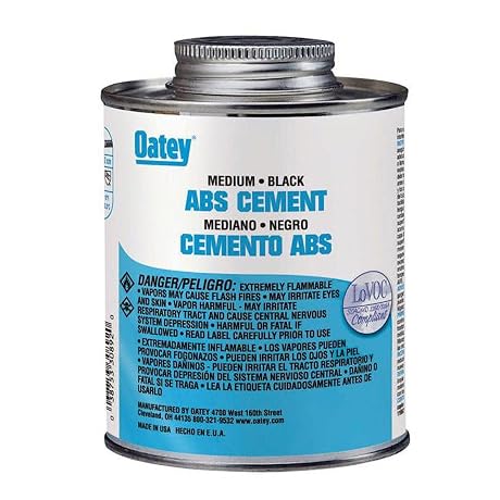 Oatey 30902 ABS Medium Cement, Black, 32-Ounce, 32 oz, 32 Ounce