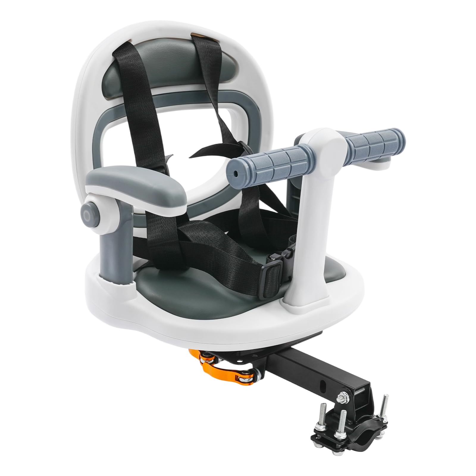 Qgnaewnoyj Kids Bike Seat with Handlebar Attachment, Detachable Front Mounted Child Bicycle Seats with 360-degree Rotation for Children 6 Months to 8