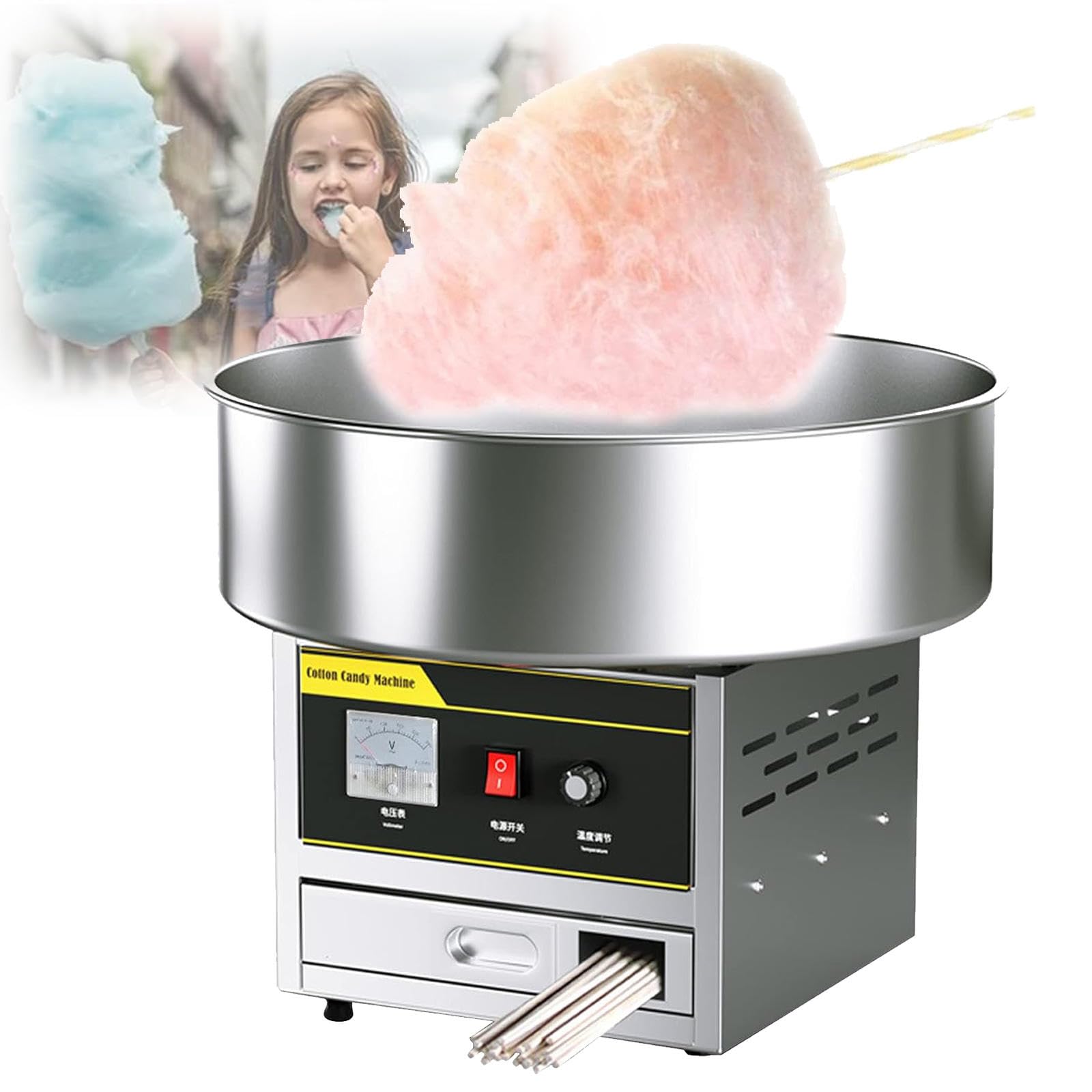 Amazon.co.jp: 1200W 業務用綿菓子機、温度調節可能なプロ仕様の綿菓子