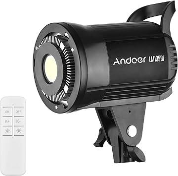 Andoer LM135BiポータブルLED写真フィルライト、リモートコントロール、135Wスタジオビデオライト3000K-5600K調光可能なBowensマウント連続ライト製品ポートレート結婚式の写真ライブビデオ録画