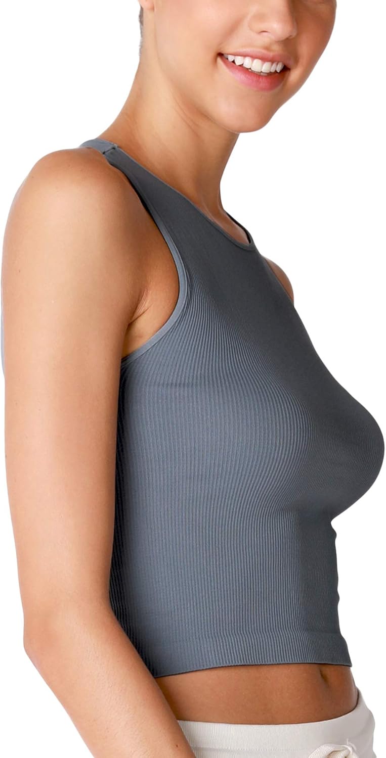 NIKIBIKI Women Seamless High Neck Ribbed Crop Top, Made in U.S.A, One Size - Image 2
