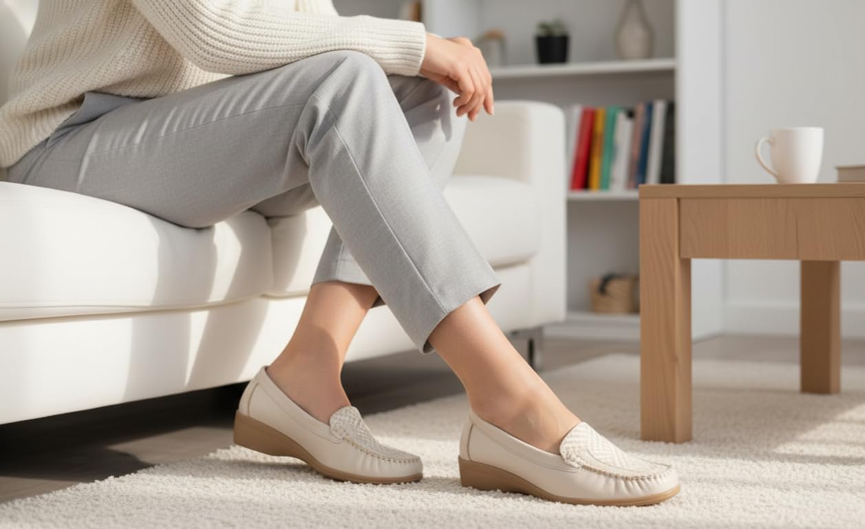 Mocasines para Mujer de Piel cómodos Zapatos clásicos de Vestir y Casual | Zapatillas 24 Horas señora Calzado de Verano e Invierno Tipo Penny en Gamuza