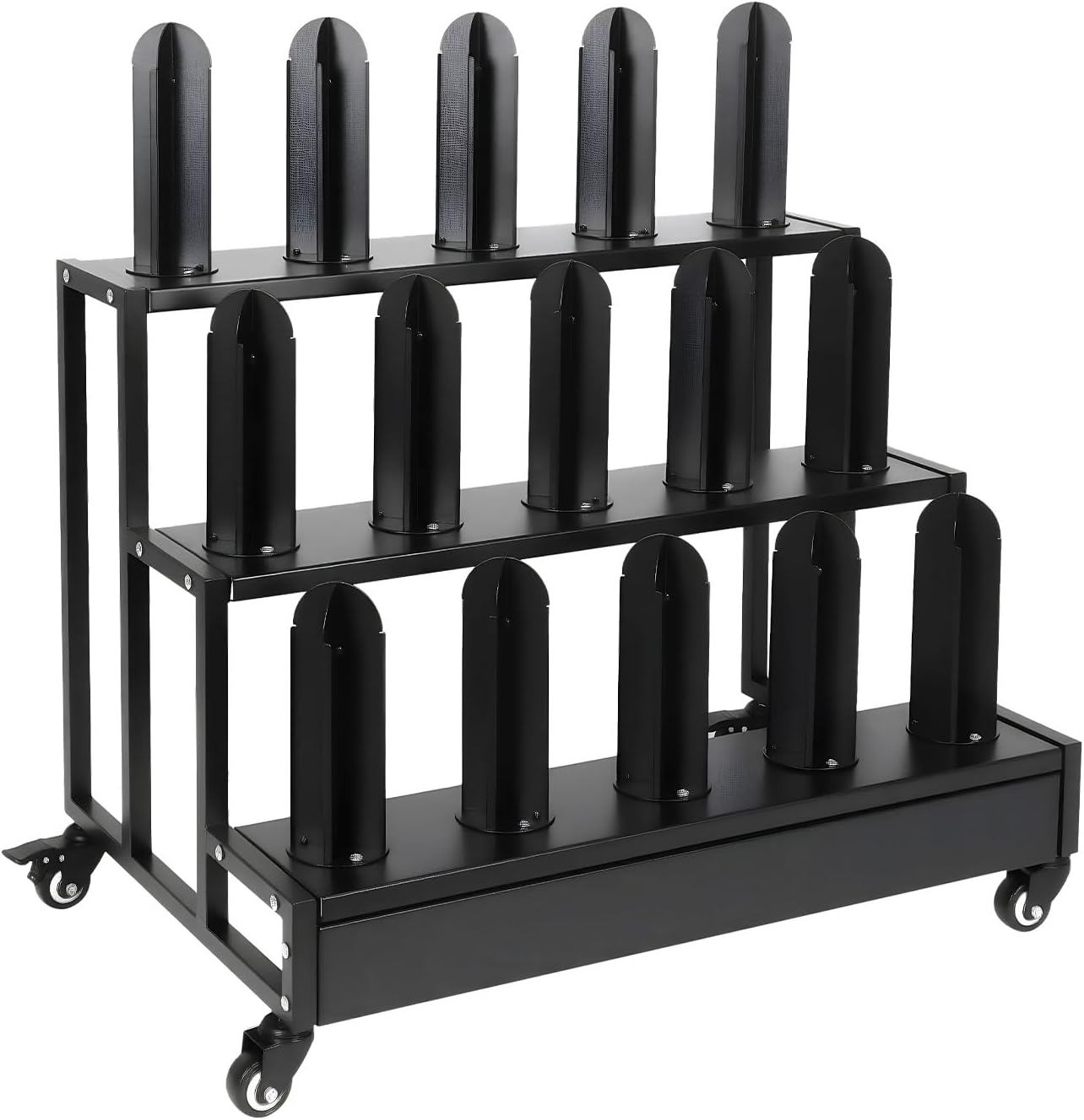 Generic 3/2 Tier Vinyl Car Wrap Film Display Rack with Wheels Rolling Vinyl Roll Storage Rack Cart for Car Window Film PVC Tablecloth