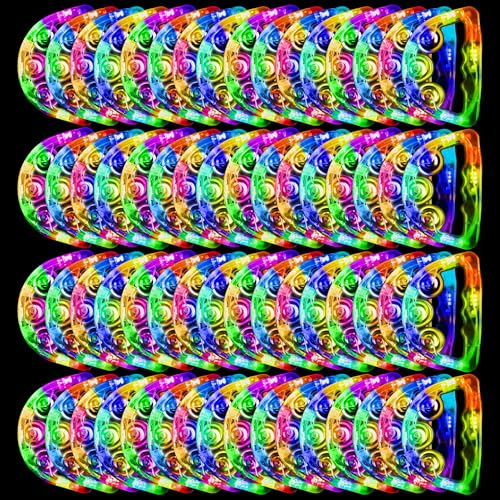 TAOZIMA LED Light Up Tambourines Tamborine for Adults Glow in the Dark Handheld Percussion Musical Instrument Wedding Reception Dance Floor Props Party Favors (24 Colorful)