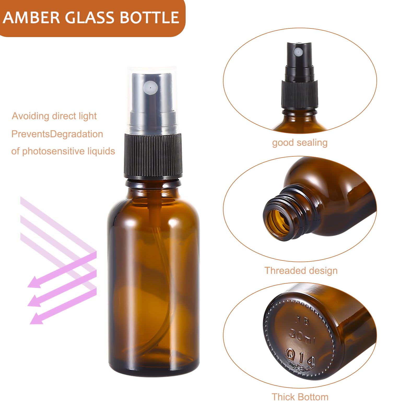 Brrnoo 3 Leere Parfüm-Sprühflaschen Aus Glas – 30 Ml, Nachfüllbar, Reisegröße, In Rot, Grün, Lila