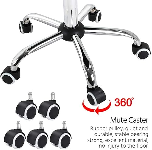 Miniatura 7 de Topeakmart Silla de escritorio moderna blanca rodante con reposabrazosruedas, base resistente, cilindro de gasolina certificado SGS, cómoda silla de