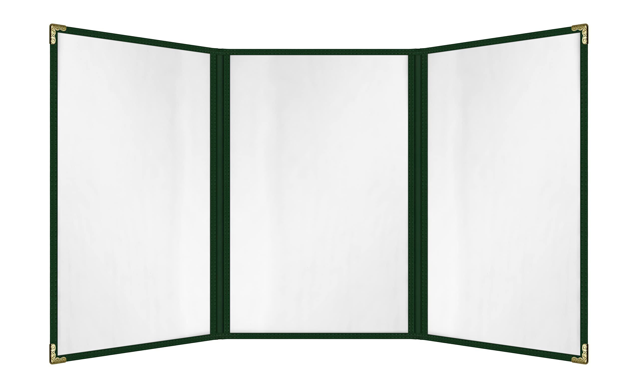 Goodsmart Restaurant Menu Covers – 25 Pack Green 6-View Trifold 8.5