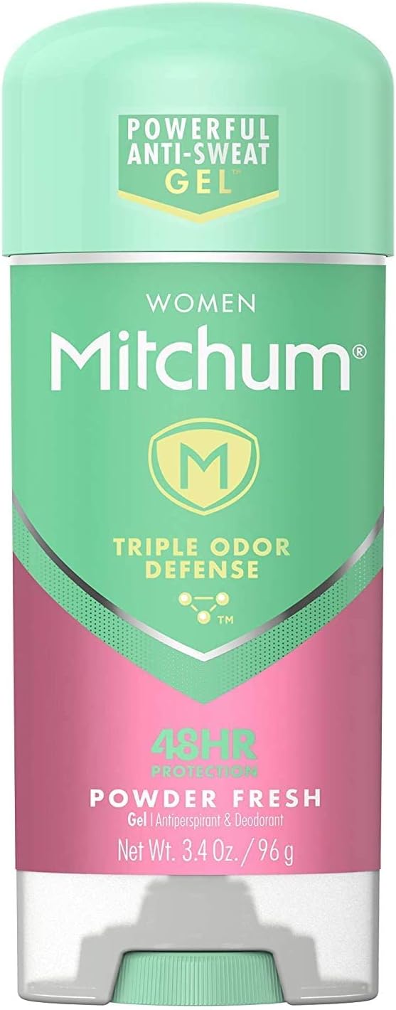 Mitchum Anti-Perspirant & Deodorant for Women, Power Gel, Powder Fresh, 3.4 oz (96 g) (Pack of 4)