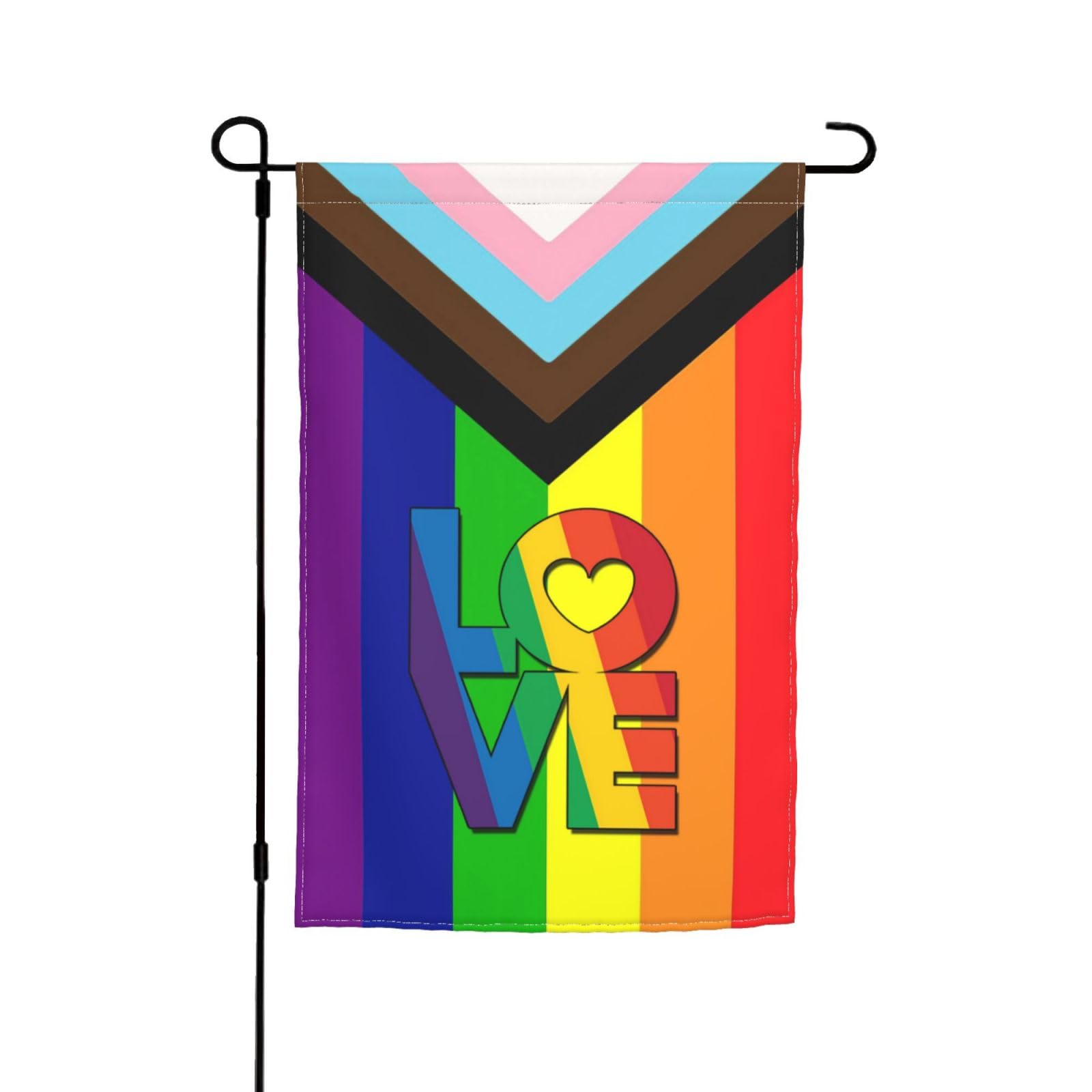 Progress Pride Flag Gay Lgbtq Rainbow Garden Flag 12x18 Inch Double Sided Vertical Decoration Yard Small Flag For Outside Holiday Seasonal Outdoor — image 1
