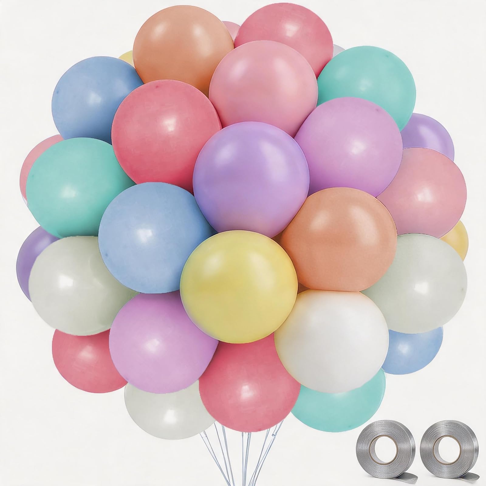 Balloons, 35Pcs 12" Birthday Balloons, Confetti and Metallic Shimmer Latex Balloon Set, Navy Blue & Silver Balloons for Birthday Party, Weddings,Events, Balloon Bouquets and 100-Day Decoration — image 1