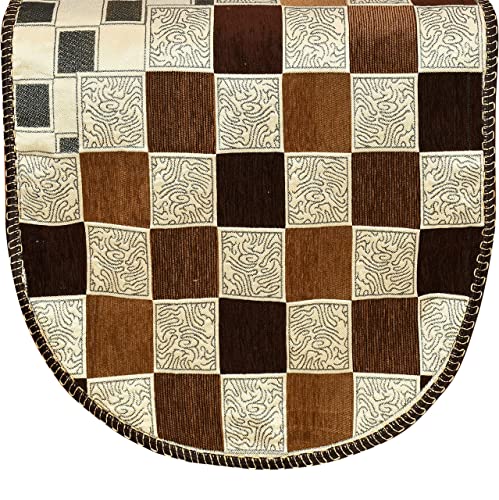 Image of SAWNA Homes Chenille Sofa Cover with Cushion - 3+1+1 Sofa Covers Back 5 Seater Slipcovers for Home - 3 Seater & 2 Seater Protector Panels for Sofa Couch, 16 Piece, Chocolate