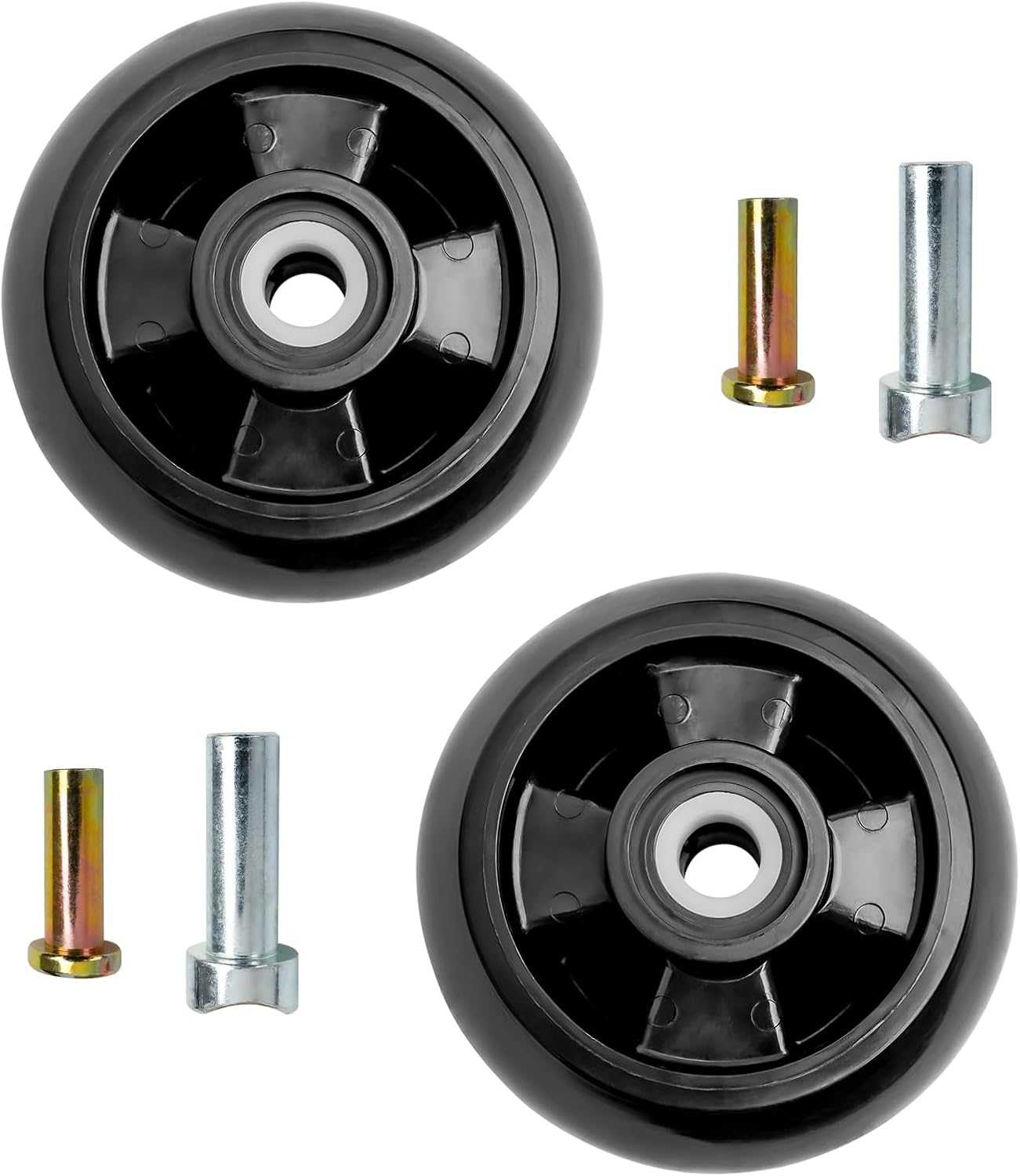 4 Pack Deck Wheels Kit AM125172 Compatible with John Dee re 48" 54" 60" 62" 72" Deck Mowers, Gauge Wheels Compatible with JD 240 245 260 325 GX325 F725 Lawnmowers, Replace AM124706 210-300