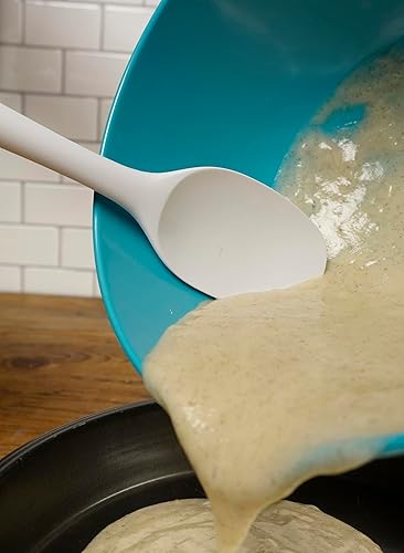 Miniatura 4 de RSVP International Ela's Favorite - Cuchara de silicona para espátula, color blanco, 11 pulgadas, silicona sin BPA, mezcla de pilas gruesas, salsas