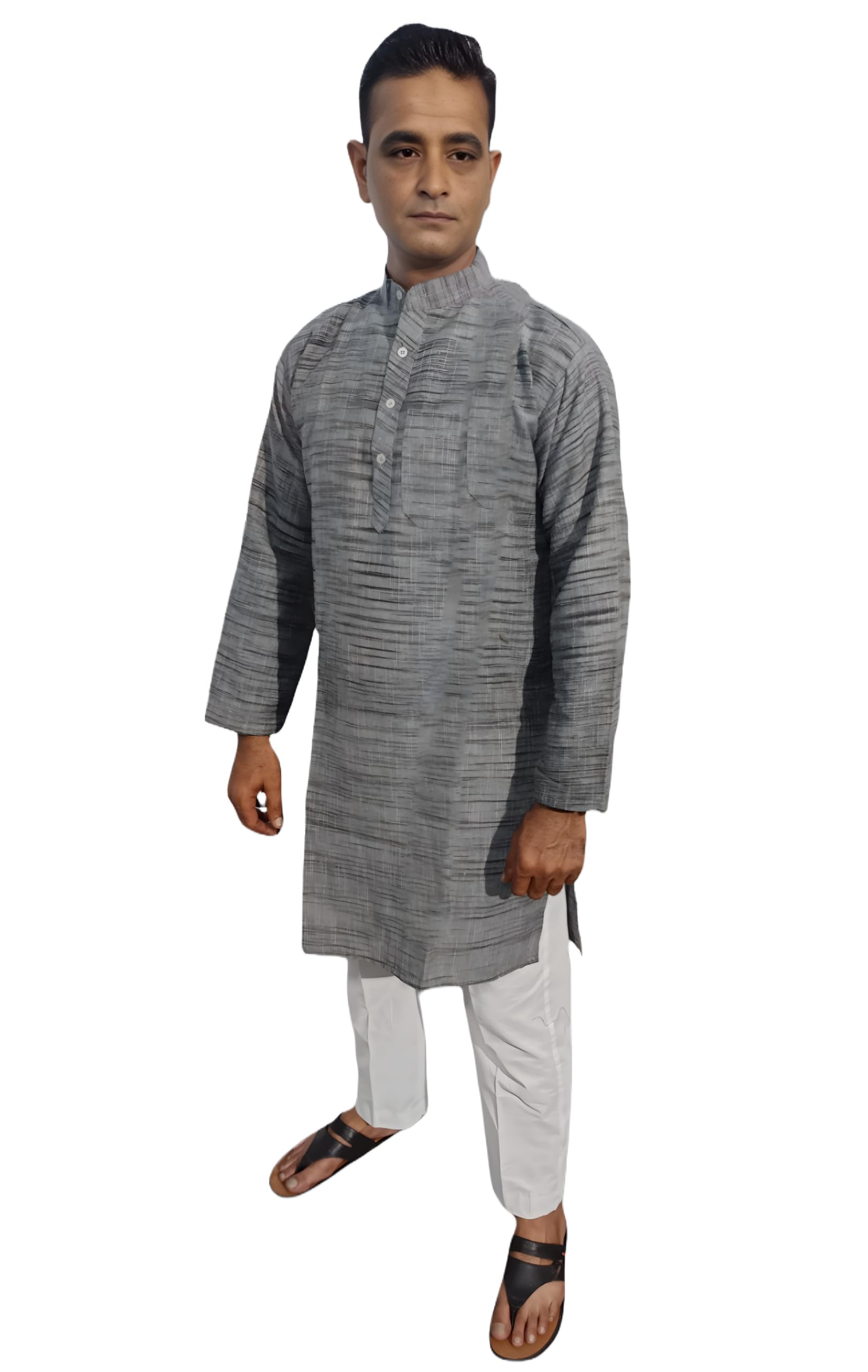 Men's Cotton Blend Kurta Pyjama Set, Full Sleeves, Straight Fit-picture-48