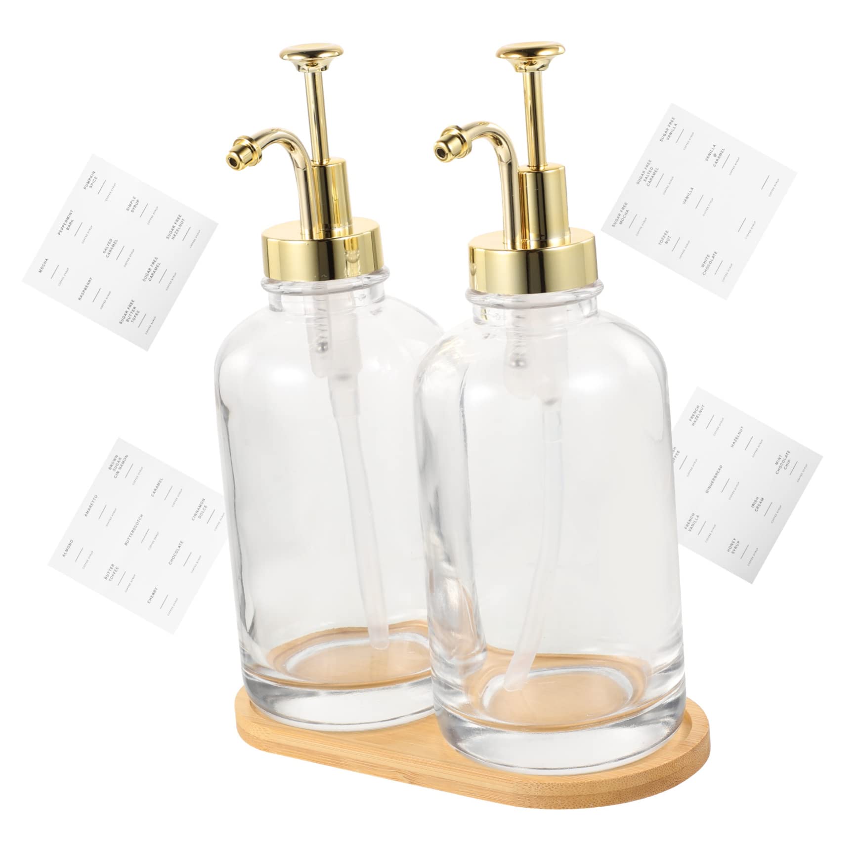 WOONEKY Distributeur à Pompe Sirop Café Bouteille Pompe en Verre Flacon-pompe Simple Doseur Compact pour Sirop Café Utilisation la Cuisine