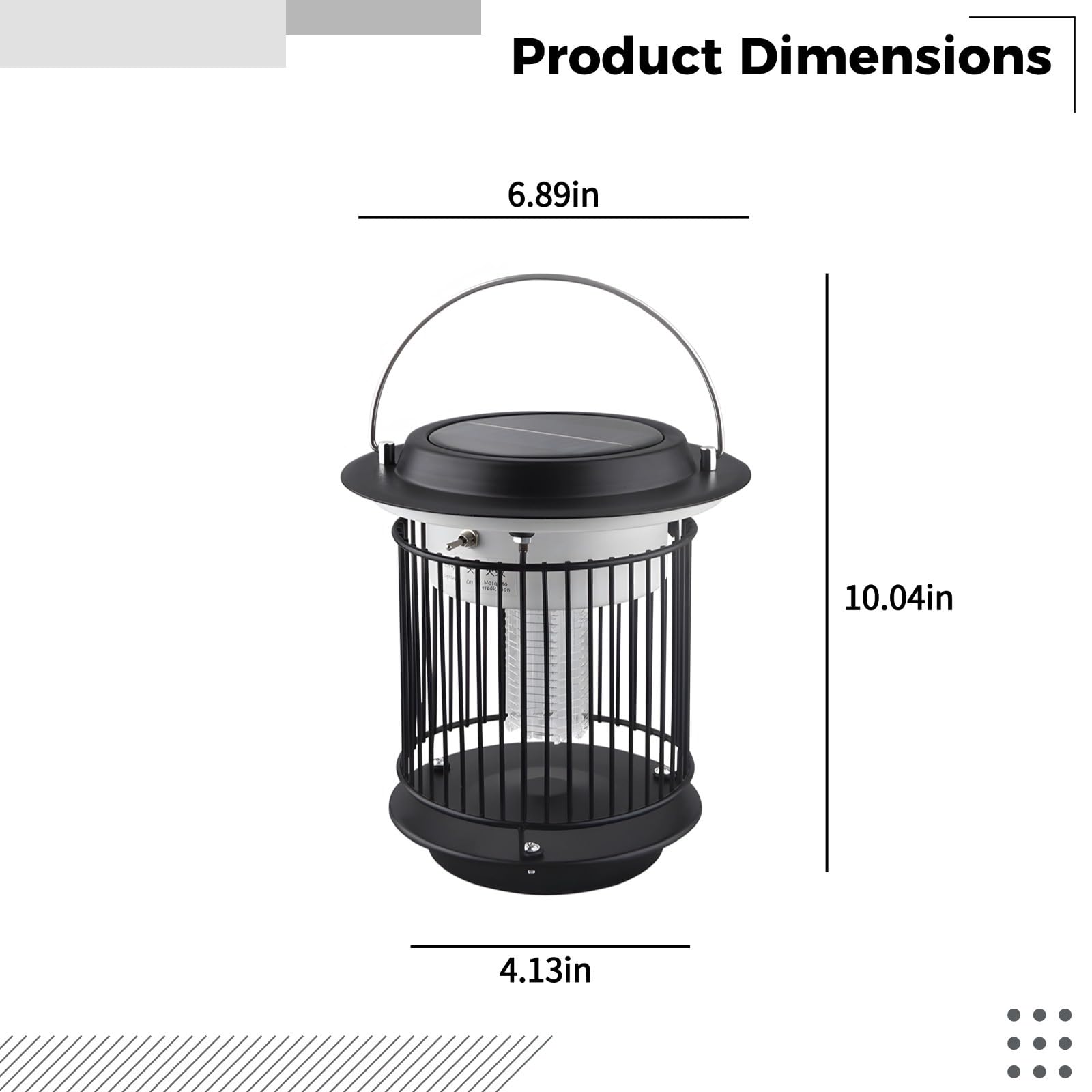 Matamosquitos solar para exteriores, de acero inoxidable, recargable por energía solar y USB, batería de 3 días, trampa segura para insectos para jardín y patio