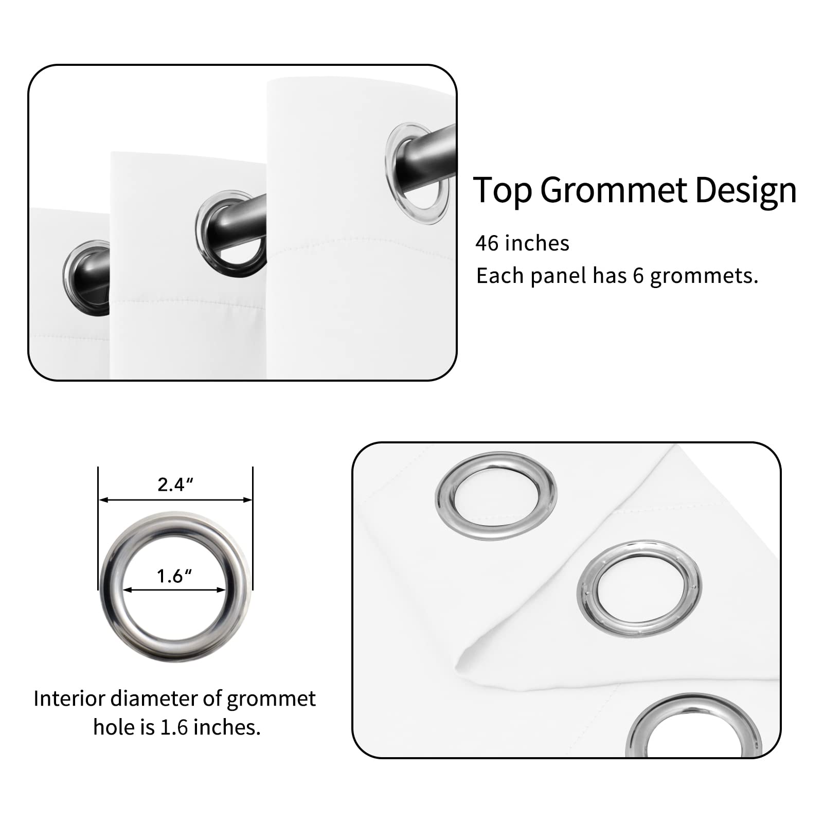 Easy-Going Blackout Curtains for Bedroom Solid Thermal Insulated Grommet and Noise Reduction Window Drapes - Image 4