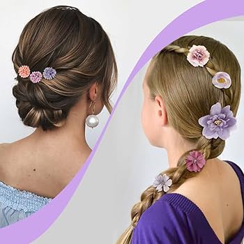 Amazon.com : Ahoney 21 Pieces Purple Flowers Hair Clips for