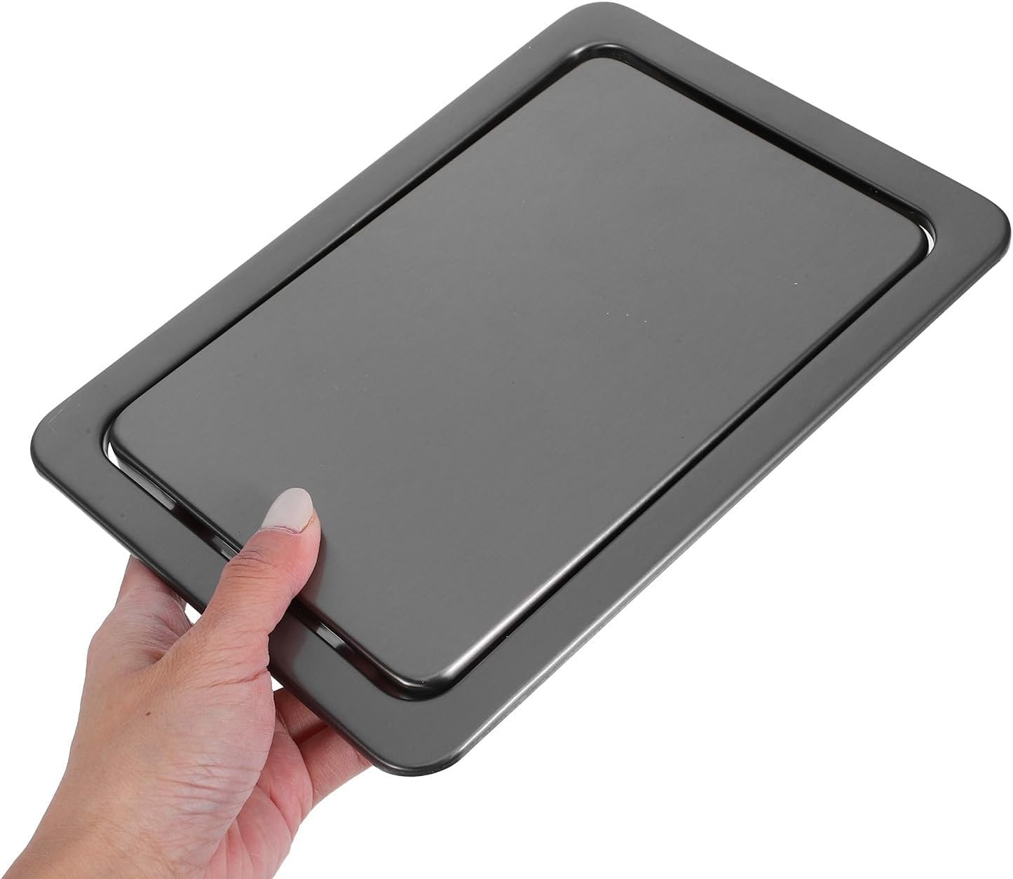 Trash Can Lid Recessed with Flip Lid Stainless Steel for Home