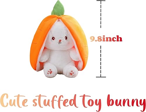 Miniatura 6 de Almohada reversible de zanahoria de conejo con cremallera Lindo juguete de peluche para niños