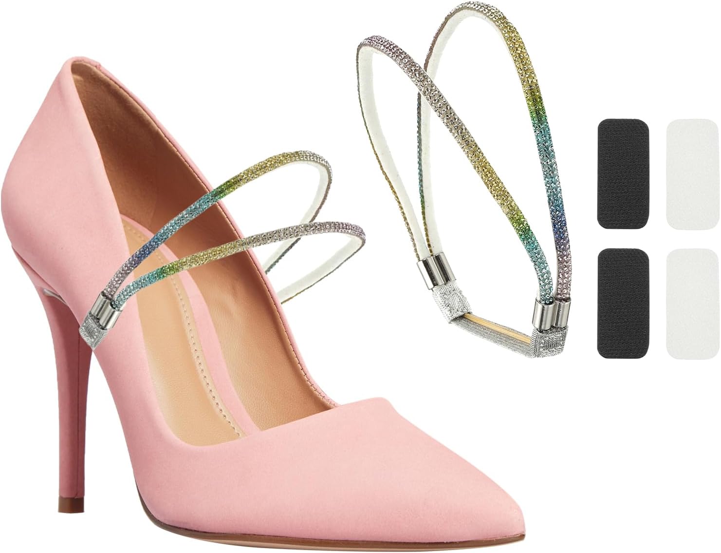 PATIKIL Elastic High Heels Shoe Straps, Rhinestone Shoe Lace for Heels