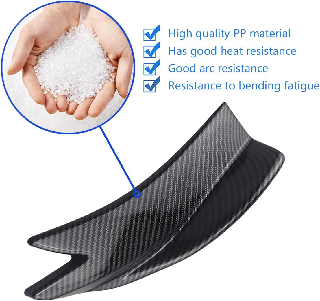 Universal Rear Diffuser Car Spoiler, Rear Bumper Lip Body Canard Spoilers Black Lip Side Skirt Spoiler Splitter Protector Exterior Decoration Trim Kit Anti-Scratch (10.6inch,Carbon Fiber) image 5