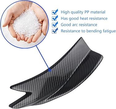 Universal Rear Diffuser Car Spoiler, Rear Bumper Lip Body Canard Spoilers Black Lip Side Skirt Spoiler Splitter Protector Exterior Decoration Trim Kit Anti-Scratch (10.6inch,Carbon Fiber)