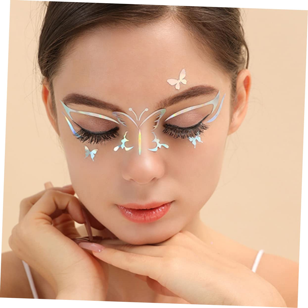 LALAFINA 30fogli Adesivi Per Trucco Occhi Decorazioni Adesive Per Eyeliner Forma Di Farfalla Per Feste e Occasioni Speciali