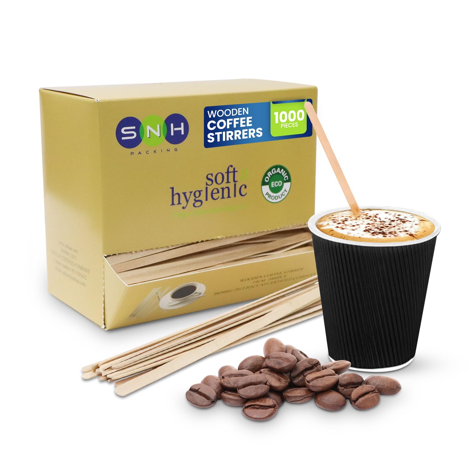 – Coffee Stirrer Sticks Disposable Wooden Coffee Stirrers, 14cm, 1000 Pieces