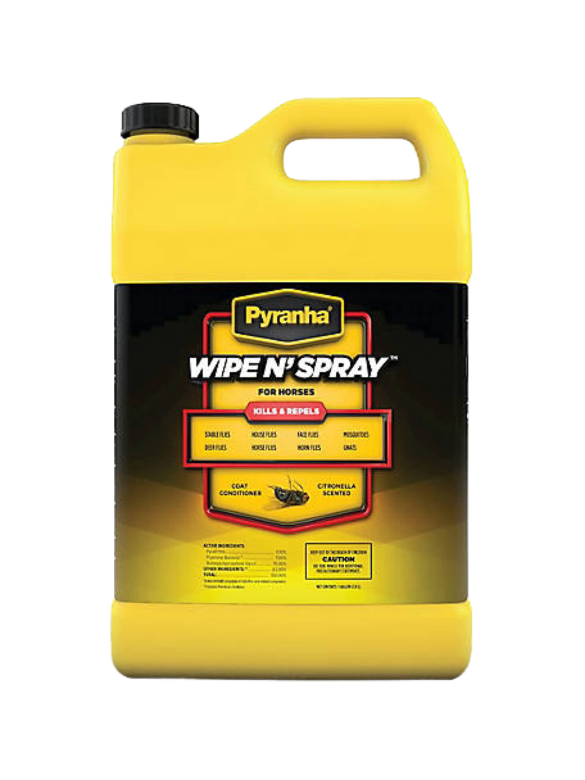 Pyranha Fly Spray, Fly Spray for Horses, Fly Spray, Pyranha Wipe and Spray, Pyranha Zero-Bite, Pyranha Nulli Fly- Fly Care for Horses (Wipe & Spray Oil Base Gallon)