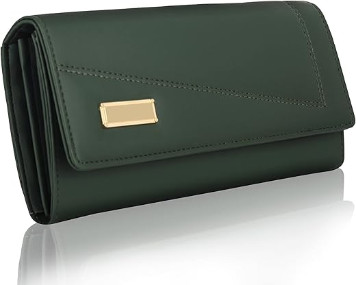 ALSU Women’s Green Wallet Hand Clutch | phone pocket | 4 card pockets (arf-003grn)