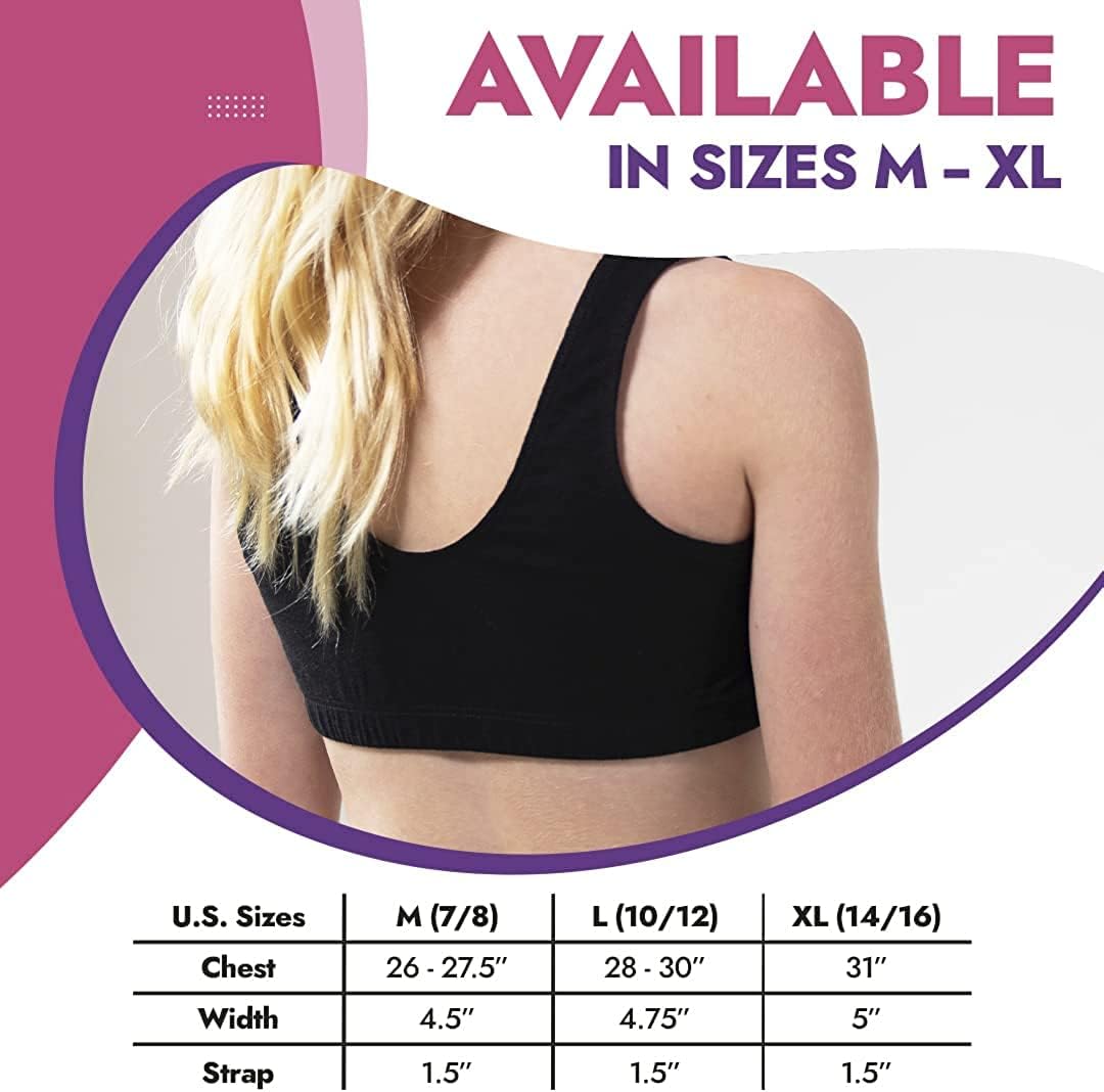 Popular Girls and Teens Racerback Active Sports Bra, Breathable, Lightweight, Multipacks - Image 3