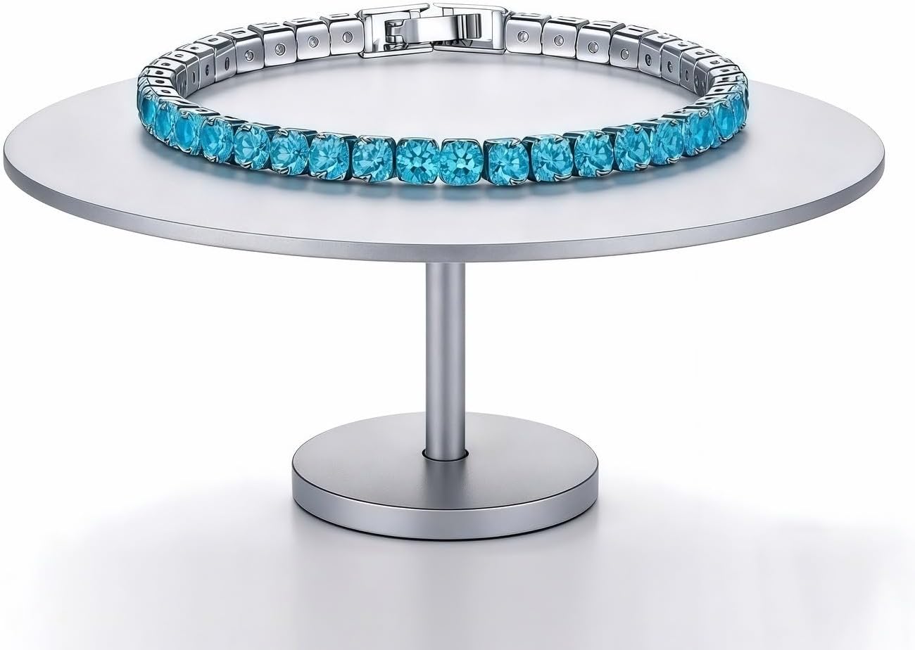 Classic Tennis Bracelets for Women and Men 1 Pcs 4 mm Round Cubic Zirconia Bracelet Copper Sparkly Jewelry