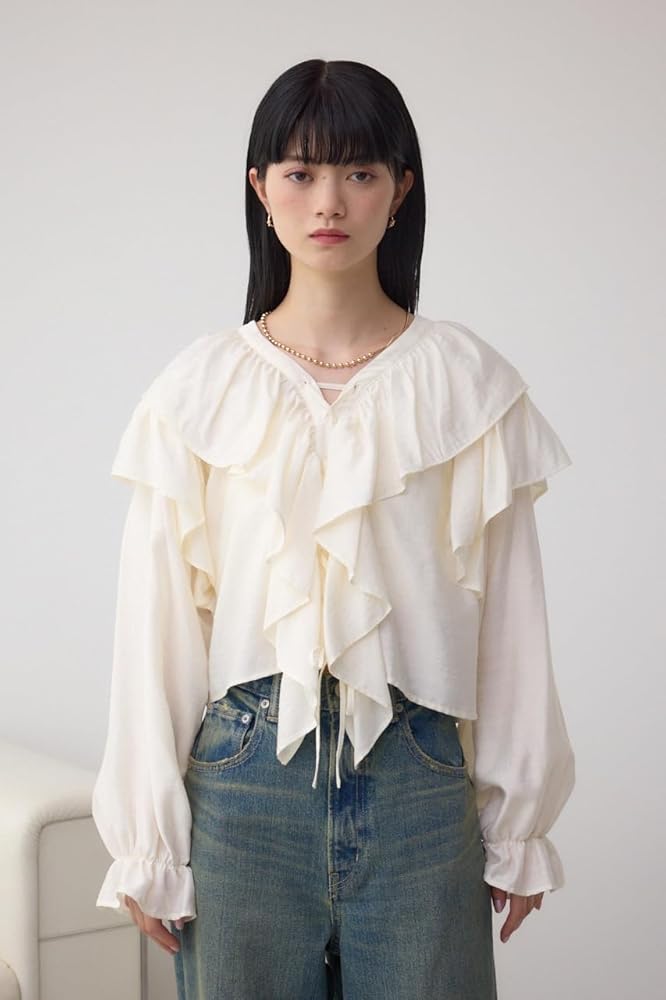 moussy - 明日発送できます！moussyフリルブラウス moussy - 明日発送できます！moussyフリルブラウスの通販 by