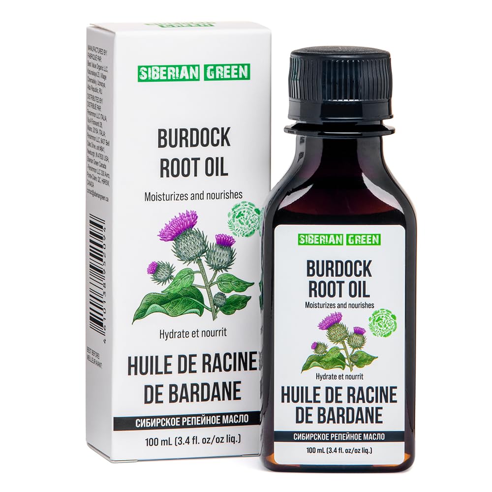 Burdock Oil, Pure and Natural Siberian Burdock Root Oil for Hair Care Skin Care, Easy to Apply Hair Oil for All Hair Types