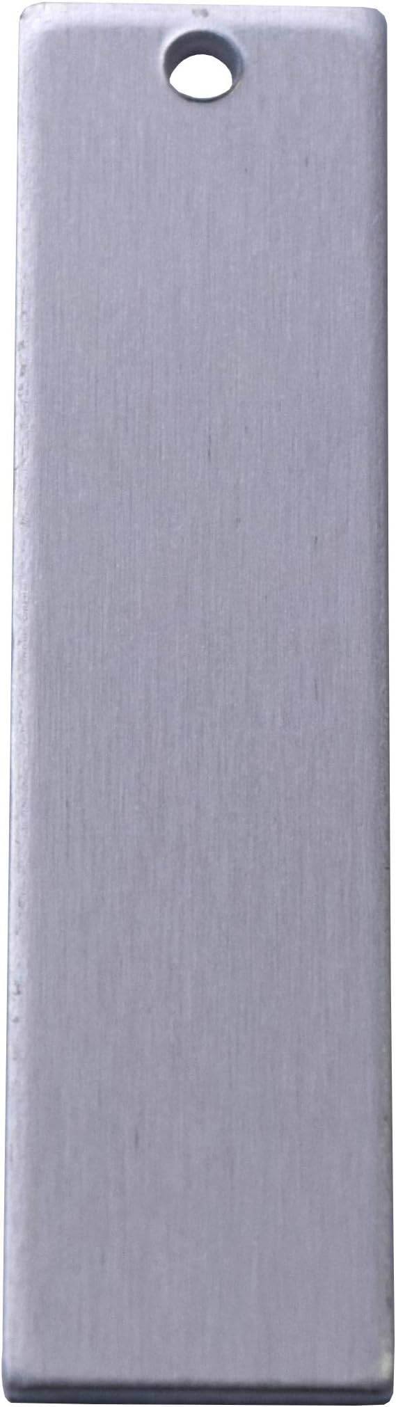 RMP Stamping Blanks, 1/2 Inch x 2 Inch Rectangle with One Hole, Aluminum 0.063 Inch (14 Ga.) - 100 Pack