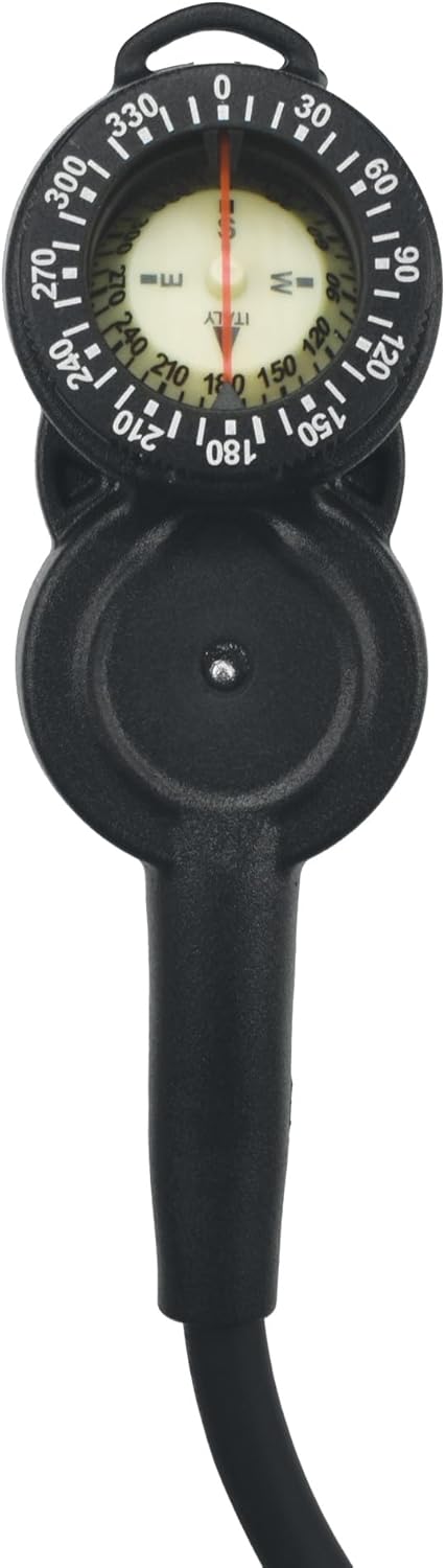 SEAC Sub Console 3 Pressure Depth Gauge and Compass, Red, One Size (0600012005000A)