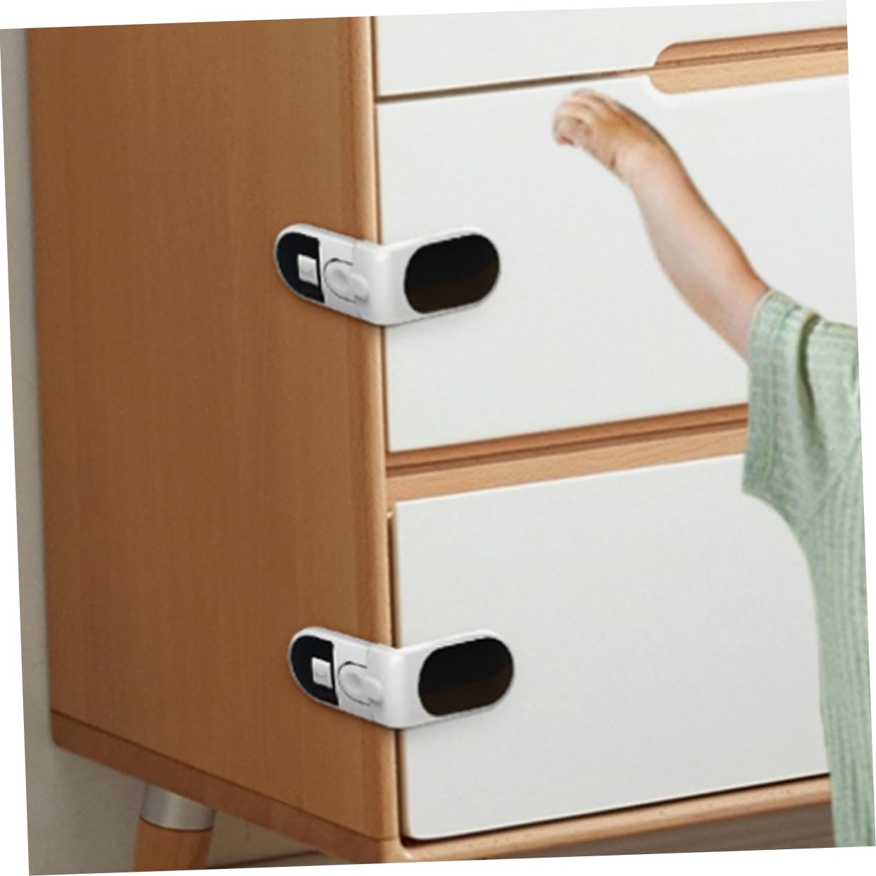 Toyvian 20pezzi Serrature Di Sicurezza Per Chiusure Antipizzicamento Per Cassetti e Frigorifero Sicurezza Per Infanti Casa Facile Installazione Materiale Durevole