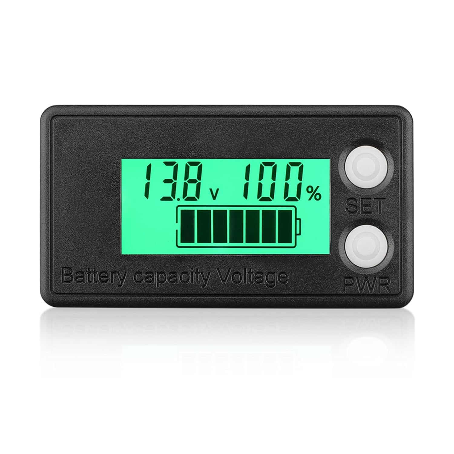 DROK Waterproof Battery Monitor 8-100V, Volt Meter Battery Capability Tester LCD Show with Inexperienced Backlight, Match for Automobile Golf Cart RV Marine